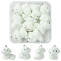 Flocking Resin Cute Puppy Pendants, Dog Charms with Platinum Plated Iron Loops