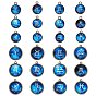 Alloy Glass Pendants, Half Round with Twelve Constellations