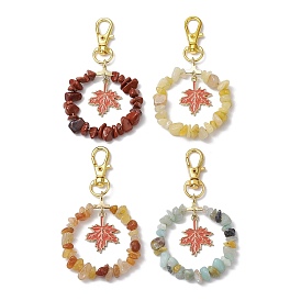 Подвеска с драгоценными камнями, подвеска из эмалевого сплава в виде кленового листа, с железной поворотной застежкой