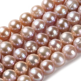 Natural Pearl Beads Strands, Round, Grade 4A