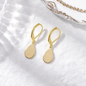 201 Stainless Steel Teardrop Leverback Earring, with Brass Leverback Earring Findings