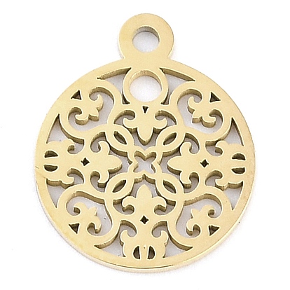 304 прелести нержавеющей стали, полый плоский круглый с подвеской в виде цветка