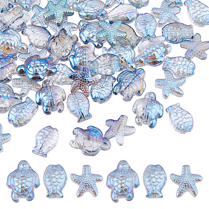 Наборы для самостоятельной сборки бисерных бусинок FIDH в виде черепахи и морской звезды, включая стеклянные бусины и бусины лэмпворк