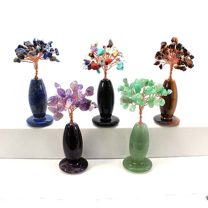 Ваза из натурального хрусталя гравий дерево удачи мини домашний креатив офис украшения поделки маленькие украшения