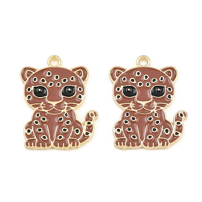 Pendentifs en émail , charmes de léopard, or