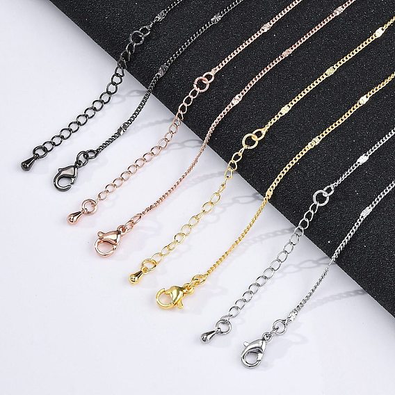 Латунные цепочки панцирного плетения ожерелья для женщин, 304 из нержавеющей стали застежкой омар, стойки покрытие, без свинца и без кадмия, долговечный