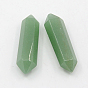 Natural Green Aventurine Beads, Healing Stones, Reiki Energy Balancing Meditation Therapy Wand, No Hole/Undrilled, Double Terminated Point, 28~35x8mm