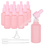 Empty Portable Frosted Glass Dropper Bottles, Fine Mist Atomizer, with Rubber Extrusion Head, PP Dust Cap, Refillable Bottle