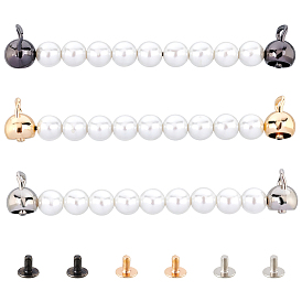 Zinc Alloy Bag Handles, with Imitation Pearl, for Bag Straps Replacement Accessories, with Screws, Cadmium Free & Lead Free