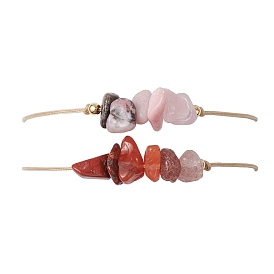 7 шт. 7 стили, набор браслетов из плетеных бусин из натуральных и синтетических смешанных драгоценных камней, 7 чакра регулируемые составные браслеты