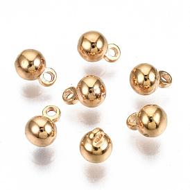 Long-Lasting Plated Brass Charms, Nickel Free, Round