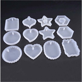 DIY Food Grade Silicone Pendant Molds, Resin Casting Molds, Clay Craft Mold Tools, White