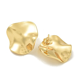 Текстурированные плоские круглые 304 серьги-гвоздики из нержавеющей стали для женщин