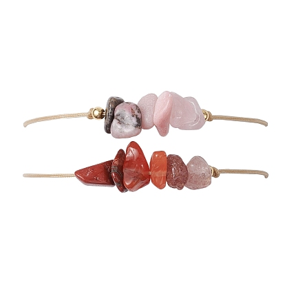 7 шт. 7 стили, набор браслетов из плетеных бусин из натуральных и синтетических смешанных драгоценных камней, 7 чакра регулируемые составные браслеты