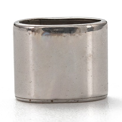201 Stainless Steel Slide Charms/Slider Beads, for Leather Cord Bracelets Making, Oval