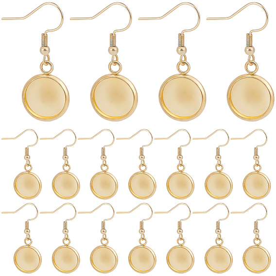 20 пара 304 серьги-крючки из нержавеющей стали, провод уха, плоские круглые серьги