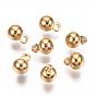 Long-Lasting Plated Brass Charms, Nickel Free, Round