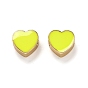 Brass Enamel Beads, Long-Lasting Plated, with Jump Ring, Real 18K Gold Plated, Heart