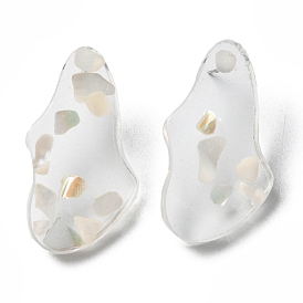 Resin with Shell Twist Teardrop Stud Earrings with Titanium Pins