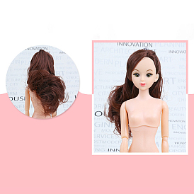 Plastic Female Doll Body, Naked Doll Body, with Head, for Girls Women Doll Accessories