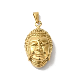 PVD Vacuum Plating 304 Stainless Steel Pendants, Buddha Charm