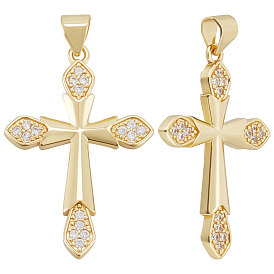 6 кулоны из латуни с прозрачным кубическим цирконием, крест очарование