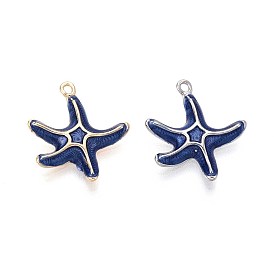 Латунь эмаль подвески, очарование морской звезды