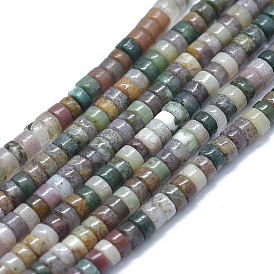 Natural Indian Agate Beads Strands, Flat Round/Disc