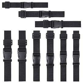 9Pcs 3 Styles Nylon Elastic Band, with Buckle, for Luggage Storage