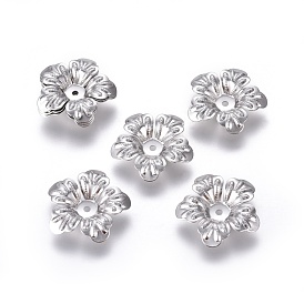 5-Petal 316 Surgical Stainless Steel Bead Caps, Flower