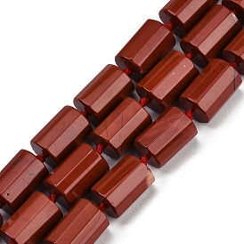 Natural Red Jasper Beads Strands, Faceted, Column