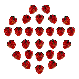 30 бусины лэмпворк ручной работы, клубника