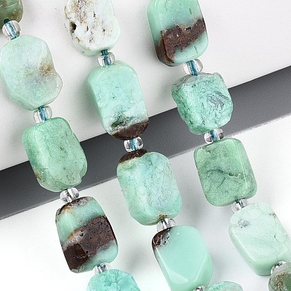 Натуральный халцедон, с бисером, прямоугольные