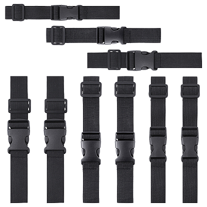 9Pcs 3 Styles Nylon Elastic Band, with Buckle, for Luggage Storage