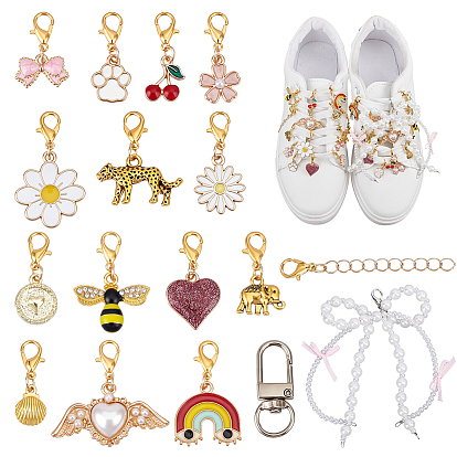 Подвески для обуви из сплава эмали, с железными цепями и сплавлчгымт застежками 