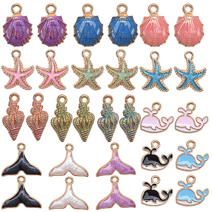 Alloy Enamel Pendants, Mixed Shapes