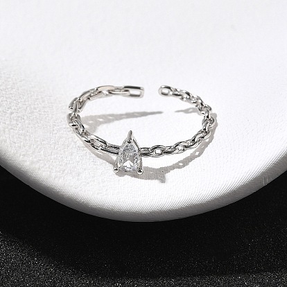 925 открытые манжетные кольца из стерлингового серебра с паве из кубических цирконий, реальный 18 k позолоченный