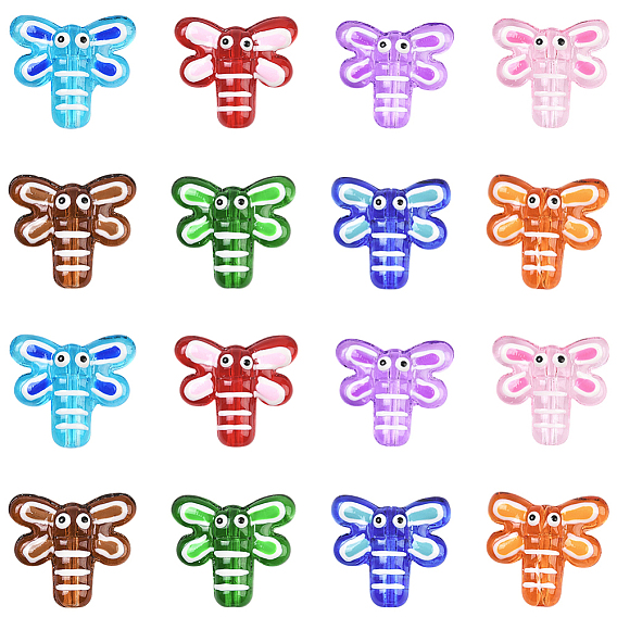 16шт 8 цвета бусины с эмалью лэмпворк ручной работы, стрекоза