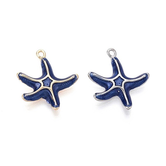 Латунь эмаль подвески, очарование морской звезды
