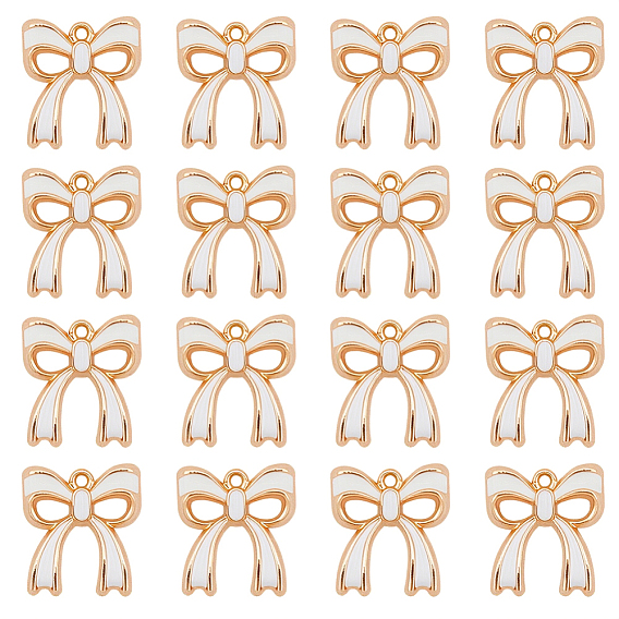 80подвески из эмали с покрытием из сплава, очарование бантом, золотые