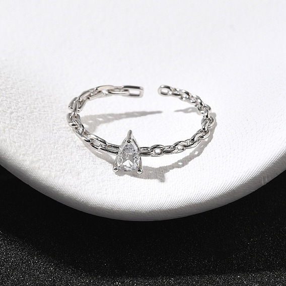 925 открытые манжетные кольца из стерлингового серебра с паве из кубических цирконий, реальный 18 k позолоченный