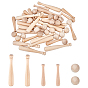 Chgcraft mini cuentas de madera medio perforadas sin terminar, bate de béisbol, para accesorios de decoración de llavero diy, con cuentas redondas