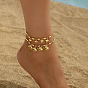 Женские браслеты на лодыжку с кисточками из богемской латуни, реальный 18 k позолоченный