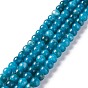 Natural White Jade Imitation Apatite Beads Strands, Round, Dyed