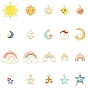 20Pcs 20 Styles Alloy Enamel Pendants, Moon & Star & Sun