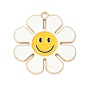 Подвески из эмали и сплава, цветок с улыбающимся лицом