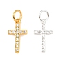 925 подвески-крестики из стерлингового серебра с прозрачными кубическими цирконами, с прыжковых колец