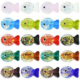 20 шт. 10 цвета фольгированные бусины ручной работы в виде рыбок, с эмалью, градиент цвета