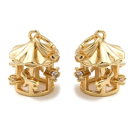 Покрытие стойки латунь микропаве прозрачные подвески из кубического циркония, без кадмия и без свинца, карусель