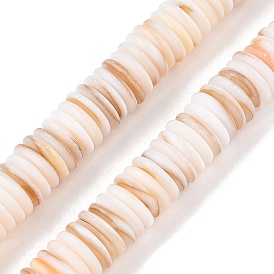 Natural Freshwater Shell Beads Strands, Disc, Heishi Beads